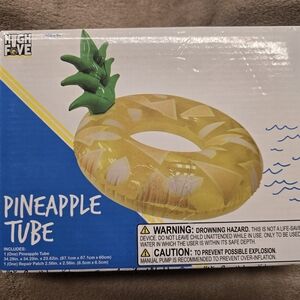 Pineapple Tube Inflatable Float - Yellow/Green By HIGH FIVE